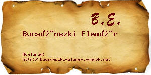Bucsánszki Elemér névjegykártya