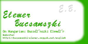 elemer bucsanszki business card